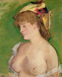Blondynka z nagimi piersiami, 1878